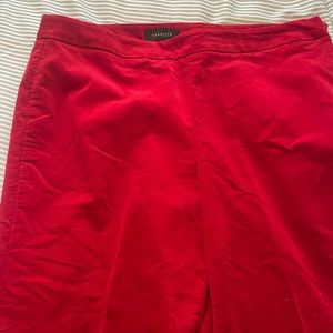 Red velvet pants. Size 10